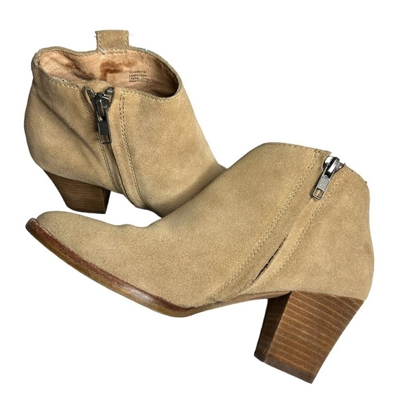 Madewell Tan Leather Suede Booties Womens Sz 6.5 - Picture 2 of 14